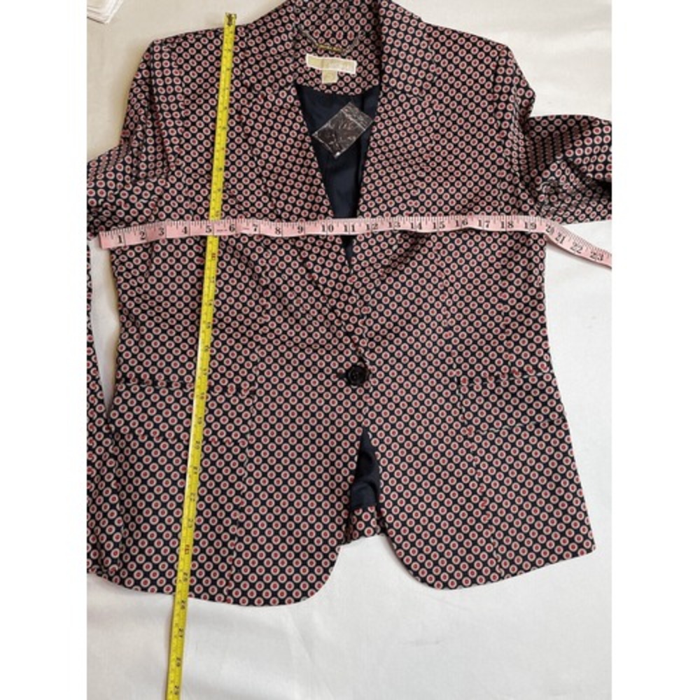Michael Kors Blazer Size 14 Red‎ White Blue Dots Spring Tailored Business Office - Picture 12 of 16